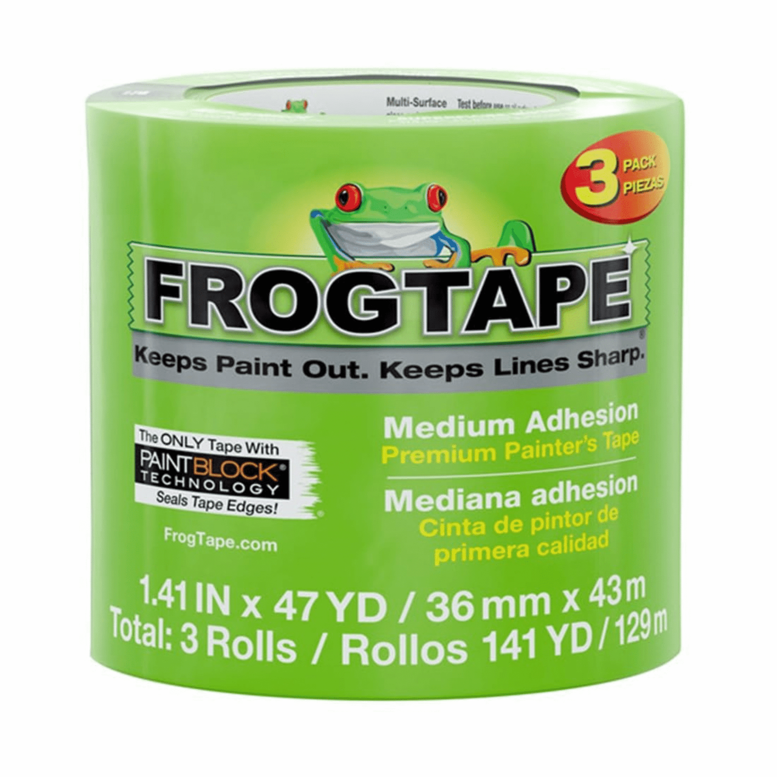 FrogTape 1.41 in. x 47 yd Green Multi-Surface Painter's Tape Wholesale Coastal Distributi (5)
