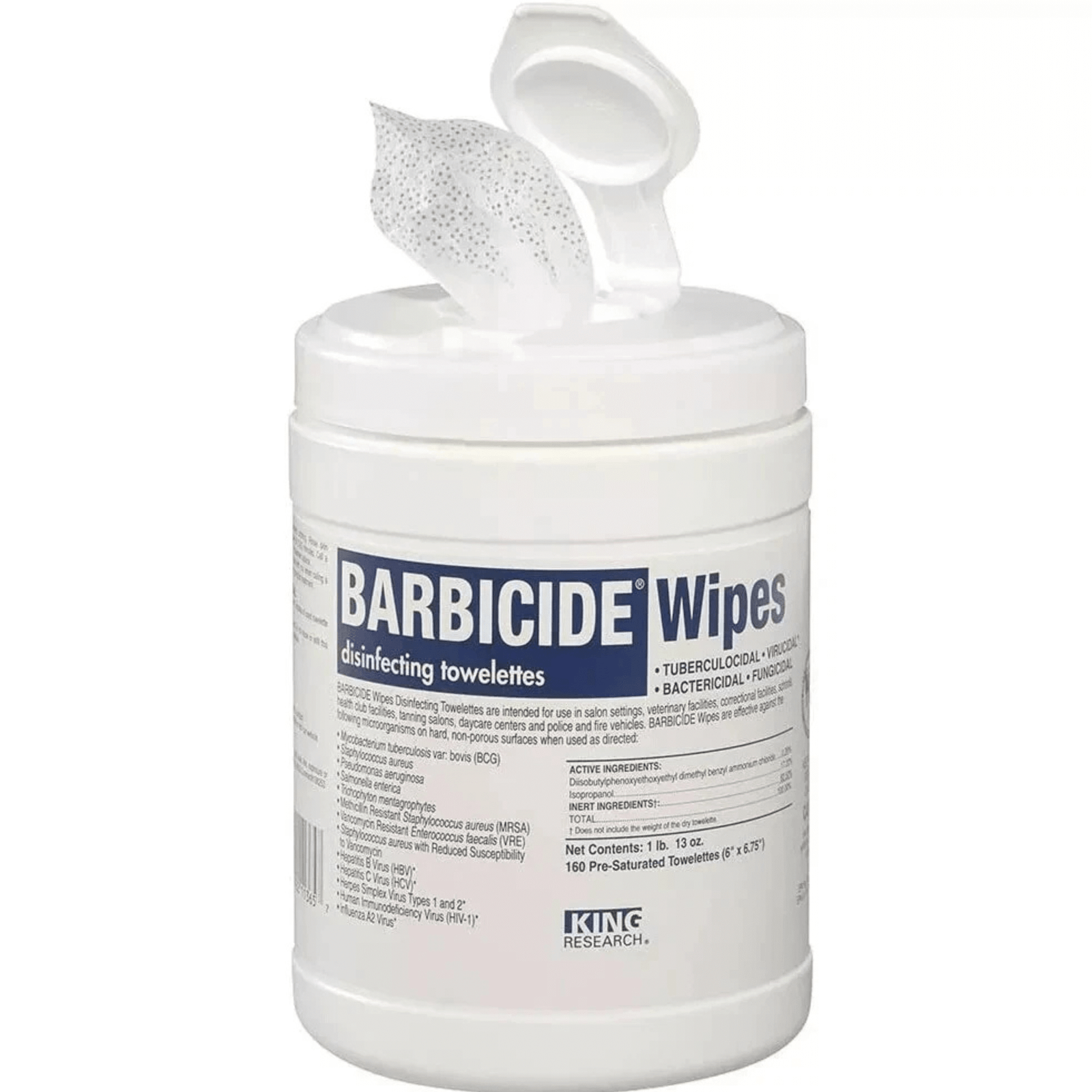 Barbicide Disinfecting Wipes 160 Count Canister (2) Barbicide Disinfecting Wipes 160 Count Canister (2)