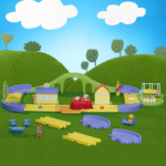 Peppa Pig All Around Peppa’s Town Playset with Car Track (1)