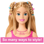 Barbie Doll Styling Head – Blonde Hair with 20 Colorful Accessories  Wholesale Kids Hair Styling Toy  Creative Play Doll Head for Salons, Retailers & Gift Stores - Image 4