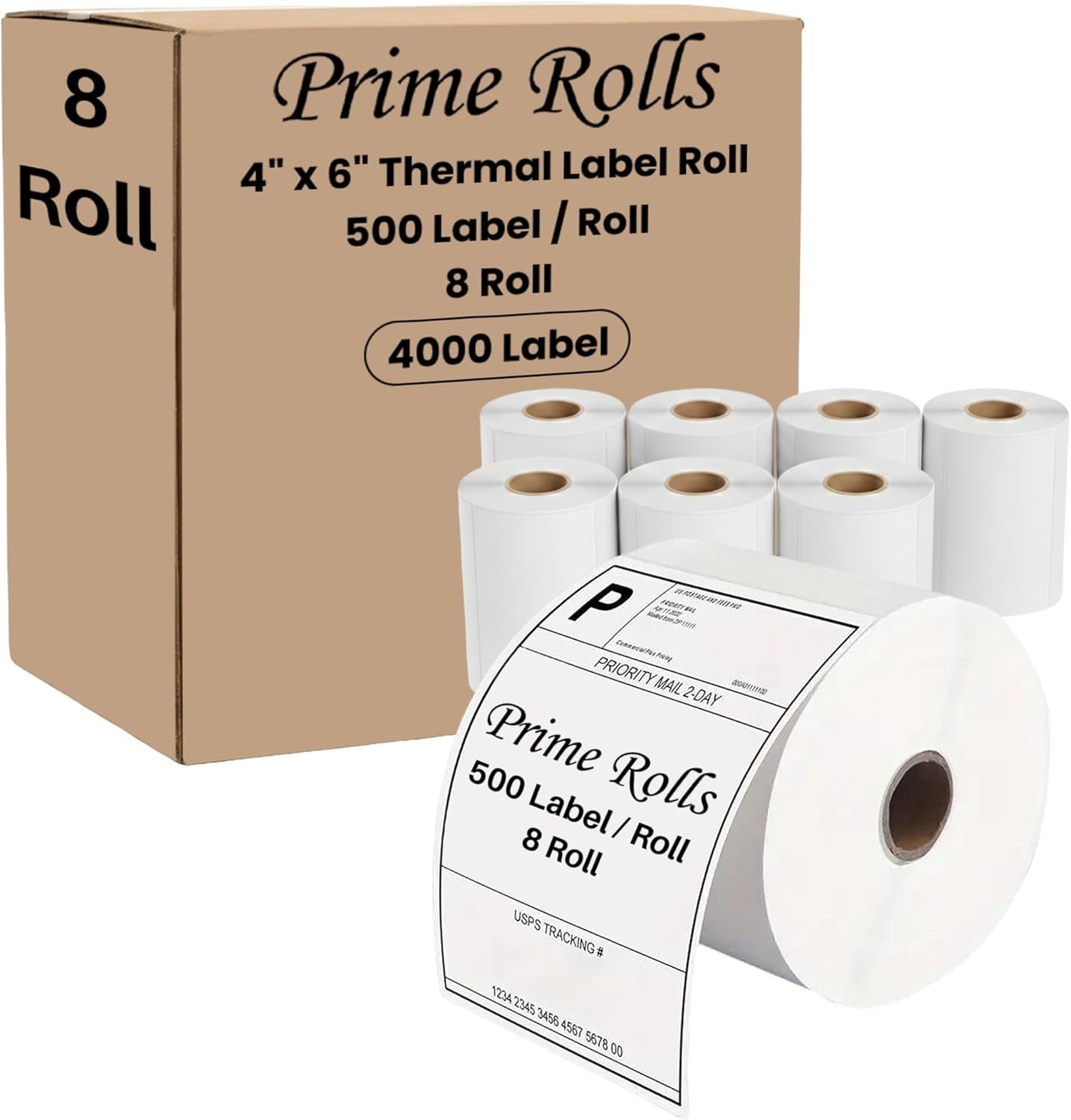 71Svge-gejL._AC_SL1500_ 4” x 6” Direct Thermal Labels – 4000 Labels (8 Roll, 500 per Roll) Water & Oil Resistant, Permanent Adhesive – Compatible with Zebra, Rollo & Similar Printers (Not for DYMO) (8 Rolls) - Image 1
