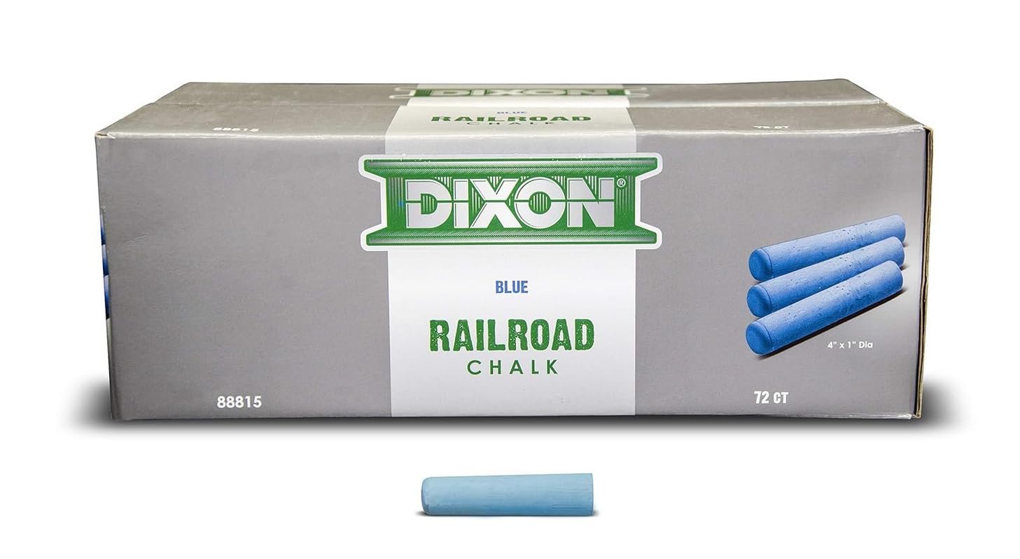 Version 1.0.0 Dixon - 464-88815 Industrial Railroad Crayon Chalk with Tapered 4" x 1" Sticks, Blue, 72-Pack - Image 1