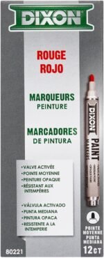 Dixon Paint Markers, Medium Tip, Box of 12, Red - Image 3