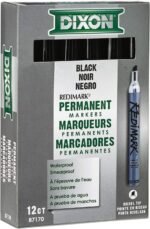 Dixon Industrial RediMark Permanent Markers, Chisel Point, Metal Barrel, Box of 12 Markers, Black - Image 6